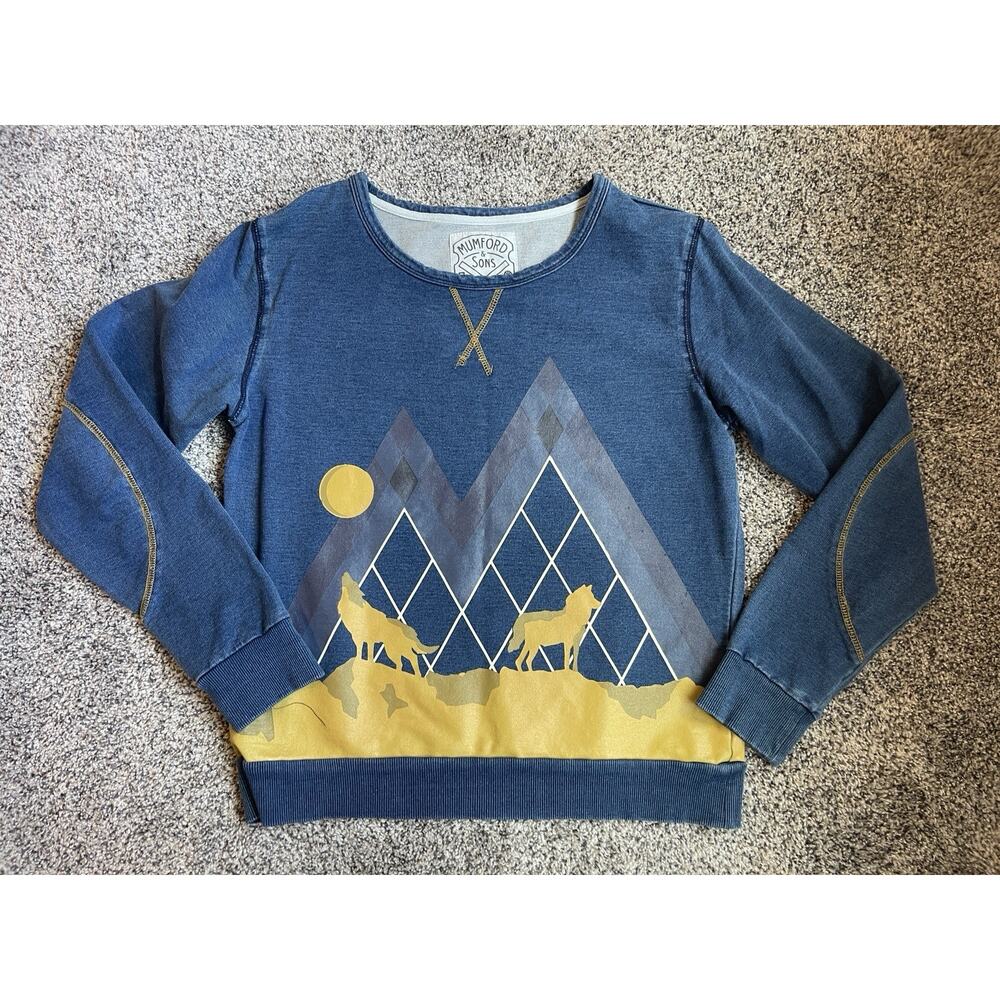 Mumford & Sons London Sweatshirt Women's Large Wolves Blue Long Sleeve Shirt